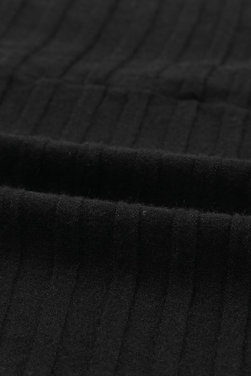 Ribbed Open Front Knit Cardigan